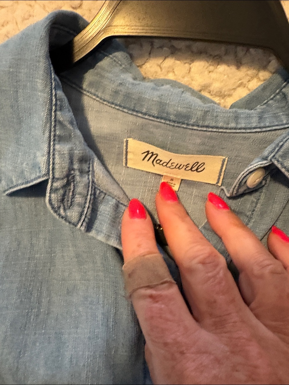 Madewell Light Blue Denim Button-Down Shirt - Picture 2 of 4